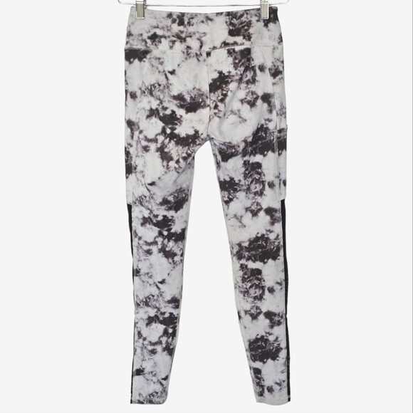 Hollister Active Leggings Size XS Grey White Black Sheer Mesh Side Panel Pocket - Picture 4 of 10